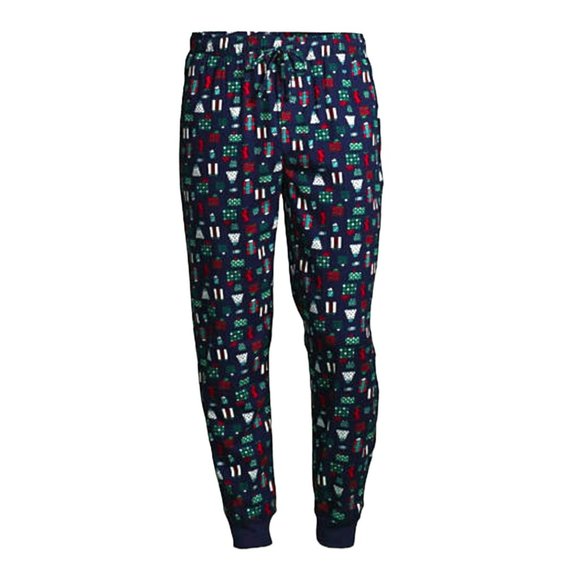 Lands' End Flannel Jogger Pajama Pants Blue Presents Men's XL NWT JJ1779 - Picture 1 of 6